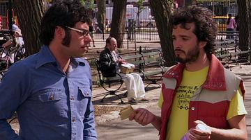 Flight of The Conchords. Bret and Jermain confront Todd in the park