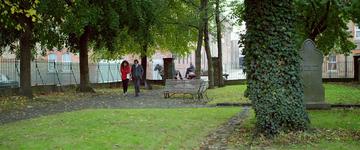 Sing Street_Conor and Raphina walk in the church yard