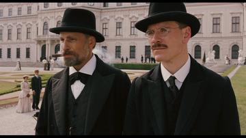 A Dangerous Method_Freud and Jung stroll through the gardens